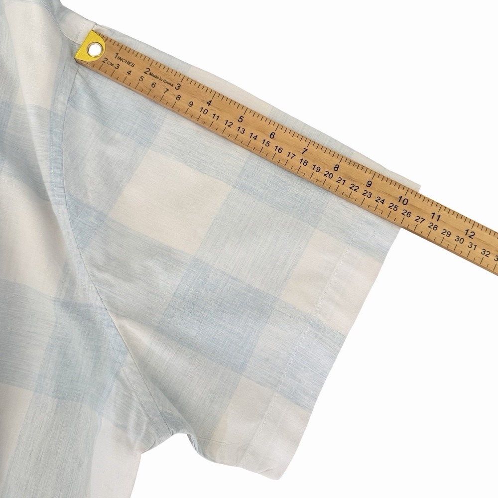 U.S. Polo Assn. XXL Blue/White Checkered Short Sleeve Button Front Oxford Shirt - Picture 6 of 9
